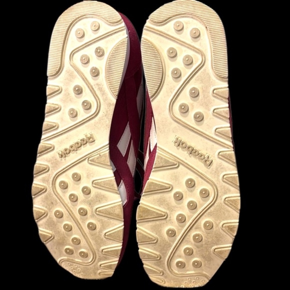 Reebok Classic Nylon Maroon and White (Dark Pink) Sneakers - Picture 11 of 15